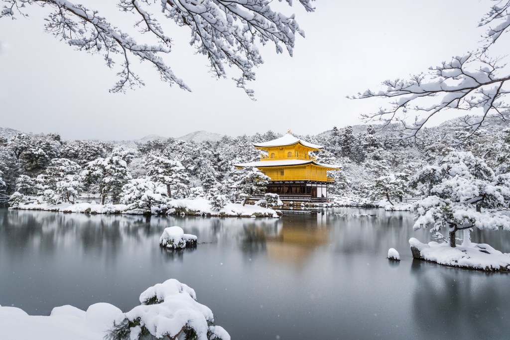 (Kyoto)Kinkaku-ji sous la neige, un joyau d’hiver à&nbsp;Kyoto