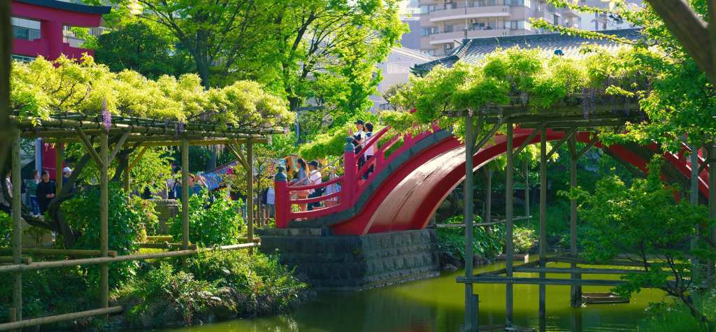 Tokyo, Kameido Tenjin se pare de&nbsp;violet